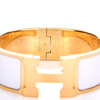 Hermes Enamel Wide Clic Clac H Bracelet PM White 4 of 5