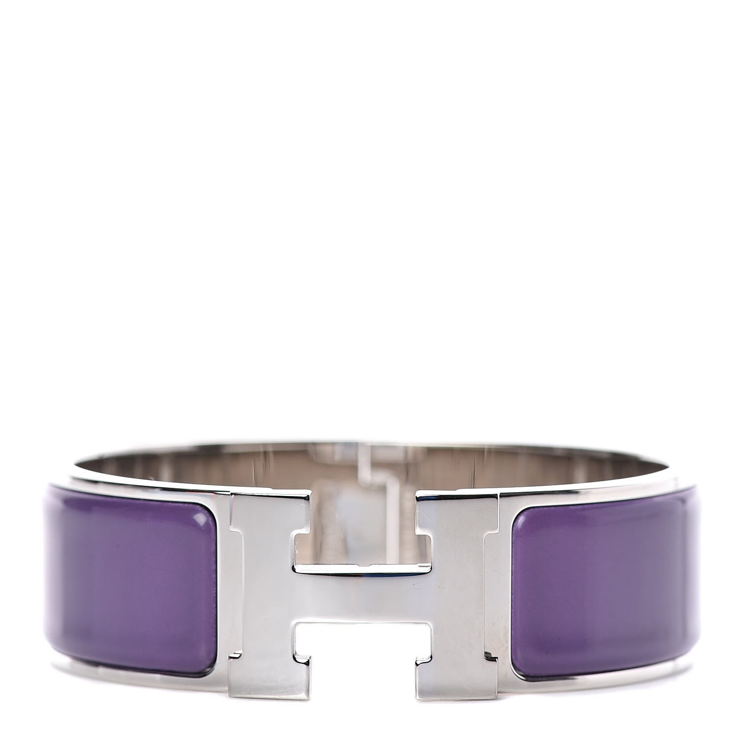 Hermes Enamel Wide Clic Clac H Bracelet PM Pourpre 1 of 6