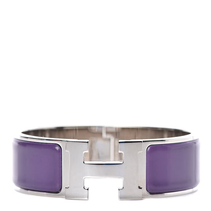 Hermes Enamel Wide Clic Clac H Bracelet PM Pourpre 1 of 6