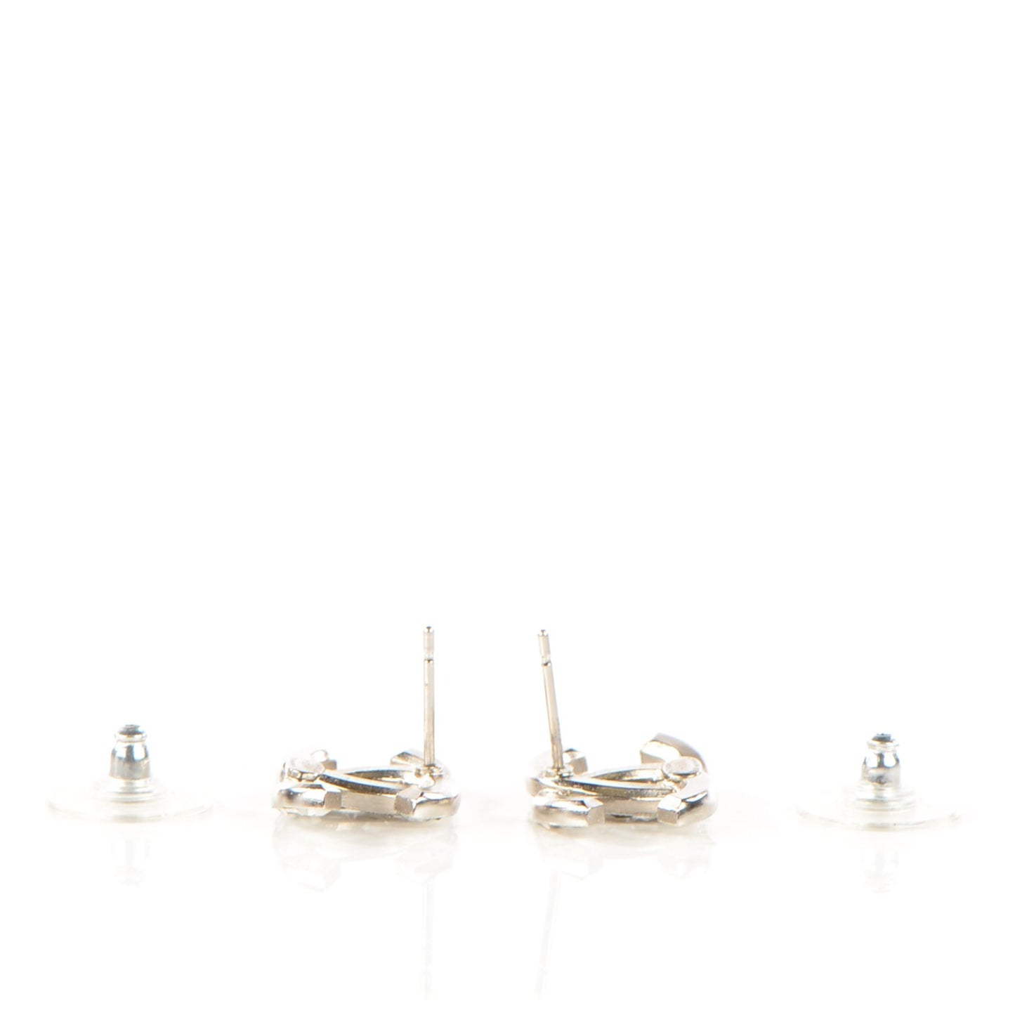 Bageutte Crystal CC Earrings Silver