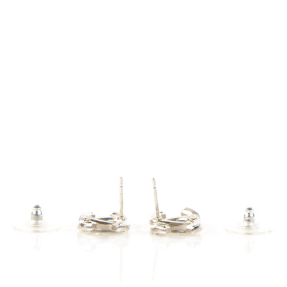 Chanel Bageutte Crystal CC Earrings Silver 2 of 5