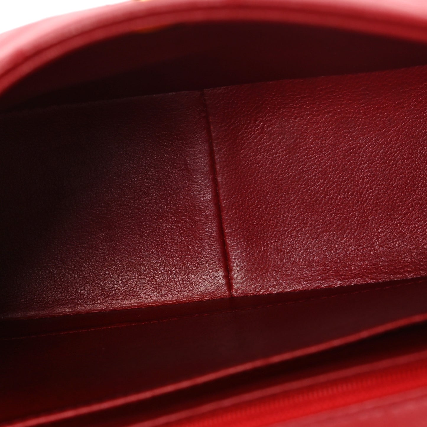 Lambskin Quilted Small Single Flap Red