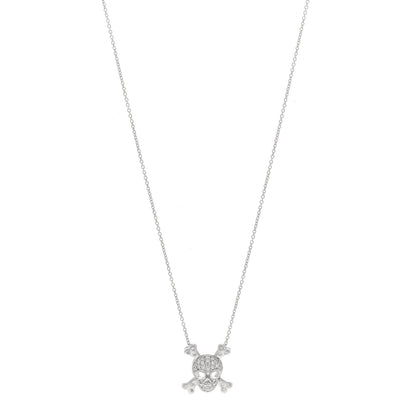 Roberto Coin 18K White Gold Diamond Tiny Treasures Skull and Crossbones Pendant Necklace 1 of 4