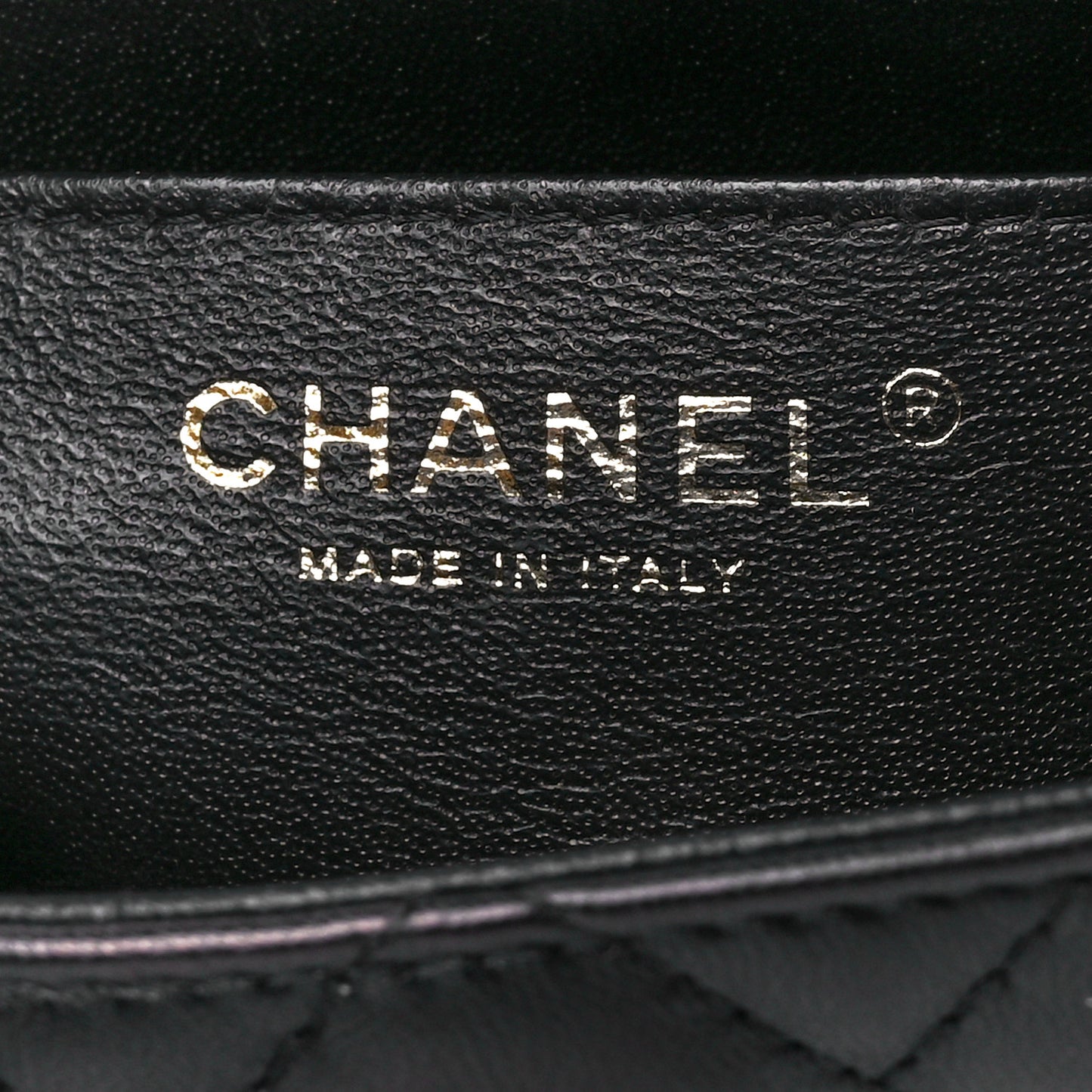 Lambskin Quilted Mini Square Flap Black