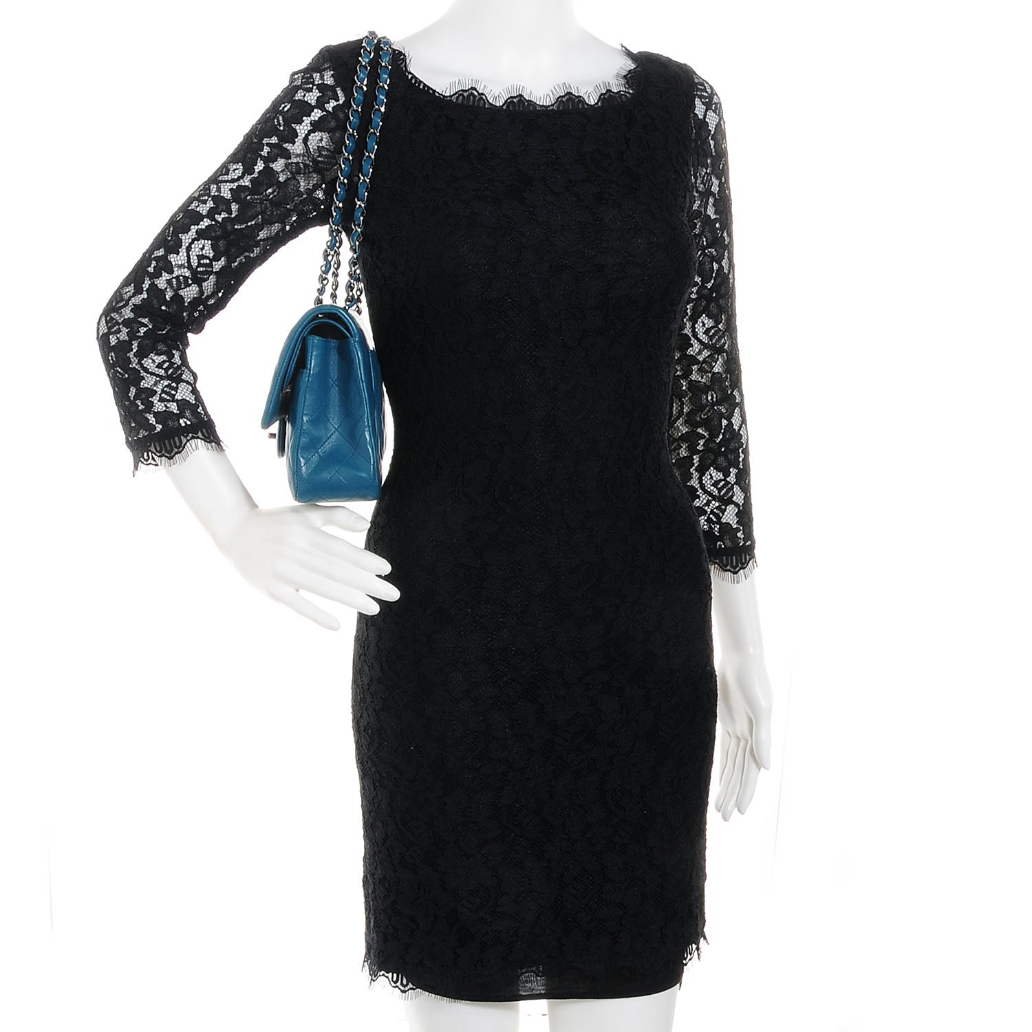 Chanel Lambskin Quilted Medium Double Flap Turquoise 2 of 7
