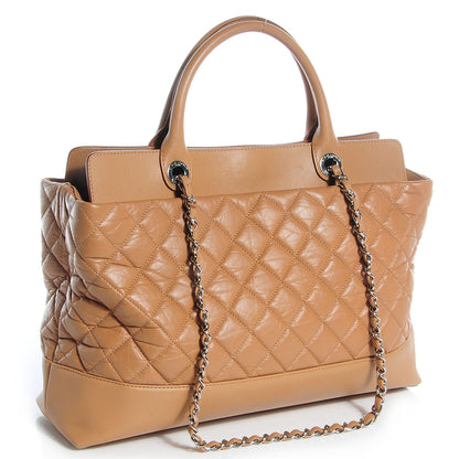 Chanel Aged Calfskin Quilted Be CC Tote Beige 3 of 9