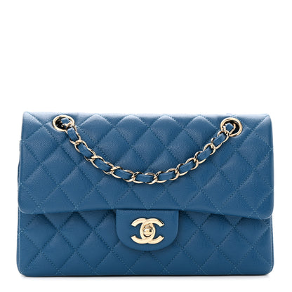 Chanel Caviar Quilted Small Double Flap Blue 1 of 11