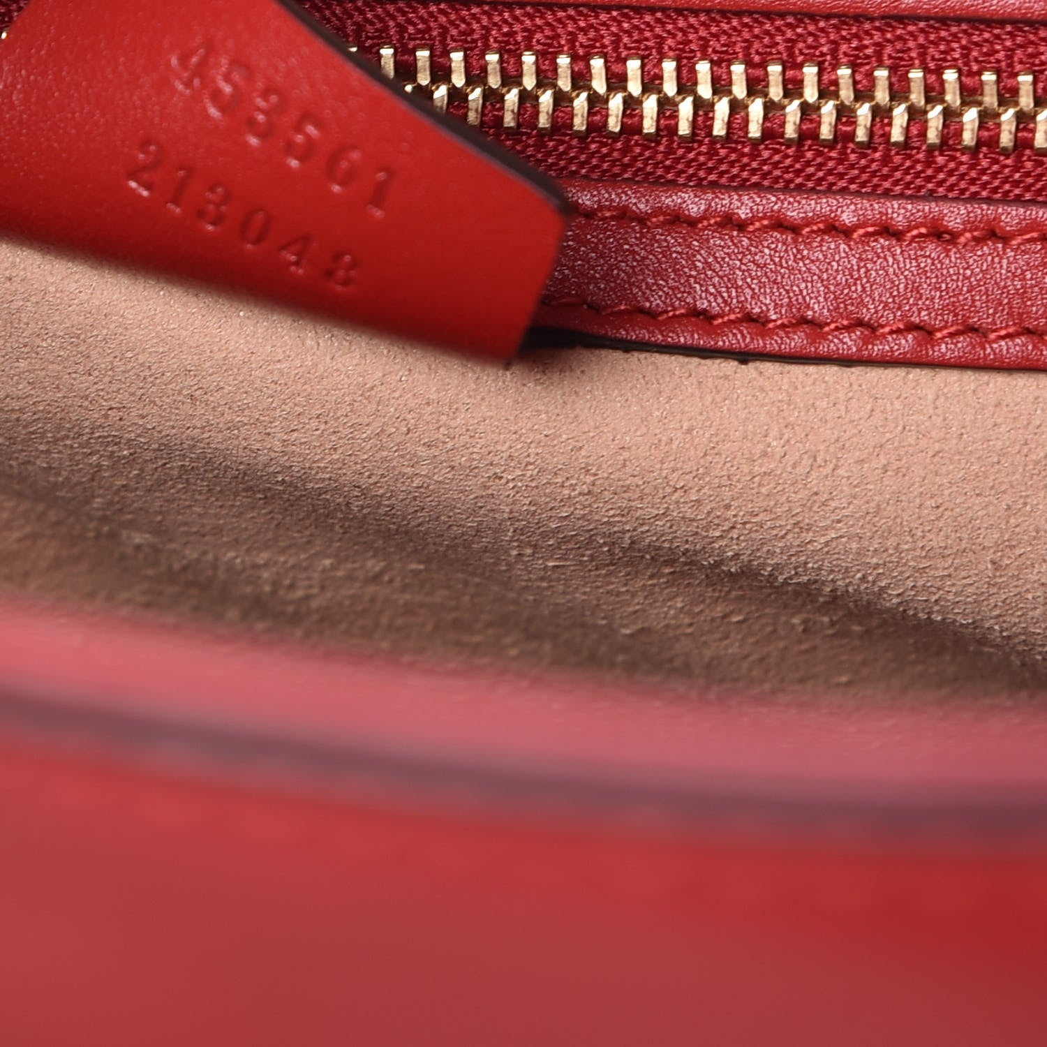 Gucci Apollo Calfskin GG Dadini Embroidered Chain Shoulder Tote Hibiscus Red 9 of 10