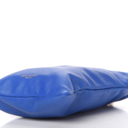 Saint Laurent Lambskin Paris Drawstring Pouch Bleu Majorelle 7 of 11