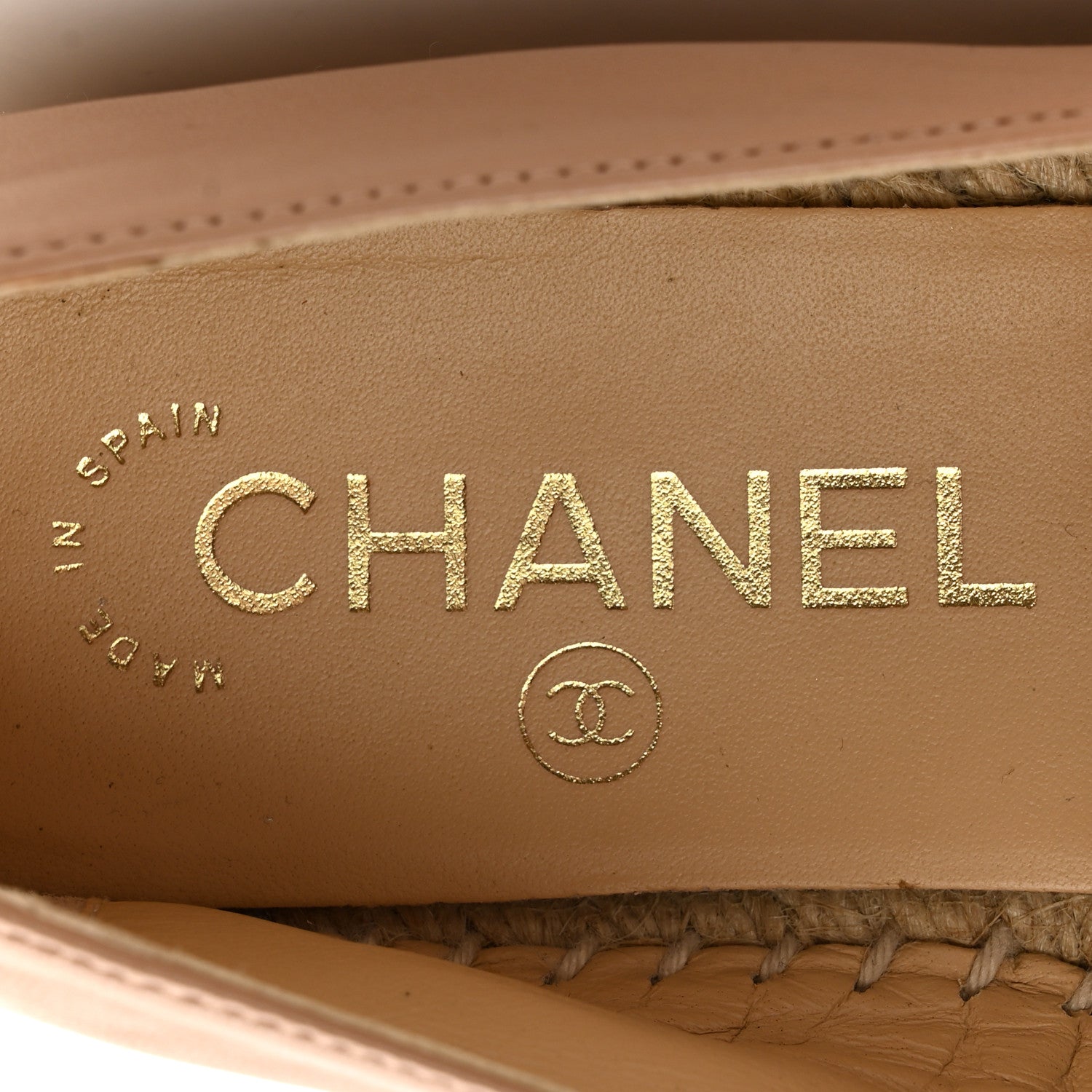 Chanel Lambskin CC Espadrilles 35 Beige Black 7 of 11