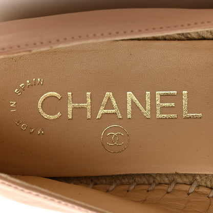 Chanel Lambskin CC Espadrilles 35 Beige Black 7 of 11
