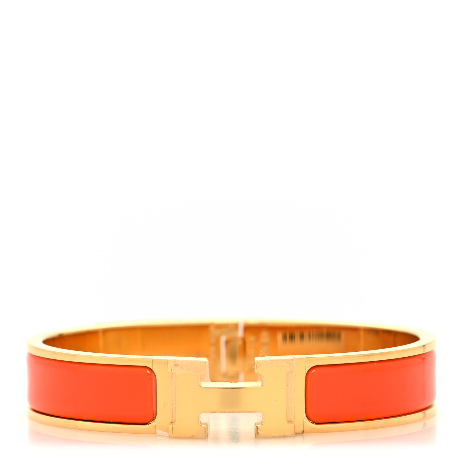 Hermes Enamel Narrow Clic Clac H Bracelet PM Orange 1 of 5