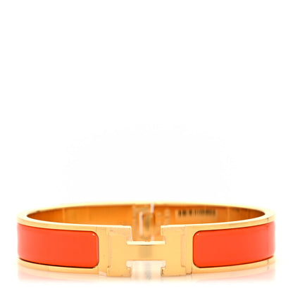 Hermes Enamel Narrow Clic Clac H Bracelet PM Orange 1 of 5