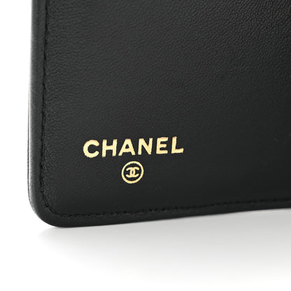 Chanel Lambskin Quilted Boy Yen Wallet Black 6 of 9