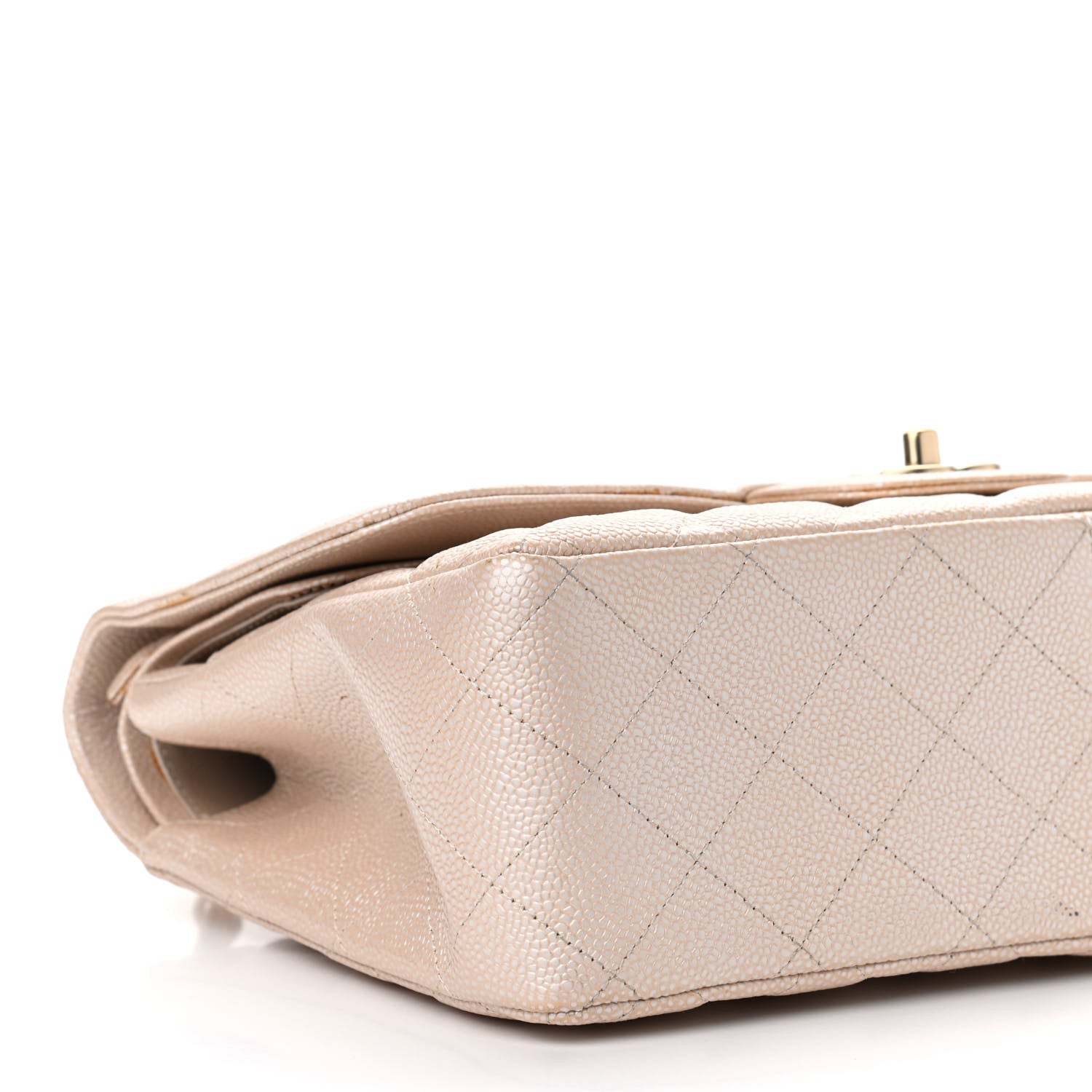 Chanel Iridescent Caviar Quilted Jumbo Double Flap Beige 17 of 18