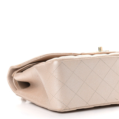 Chanel Iridescent Caviar Quilted Jumbo Double Flap Beige 17 of 18