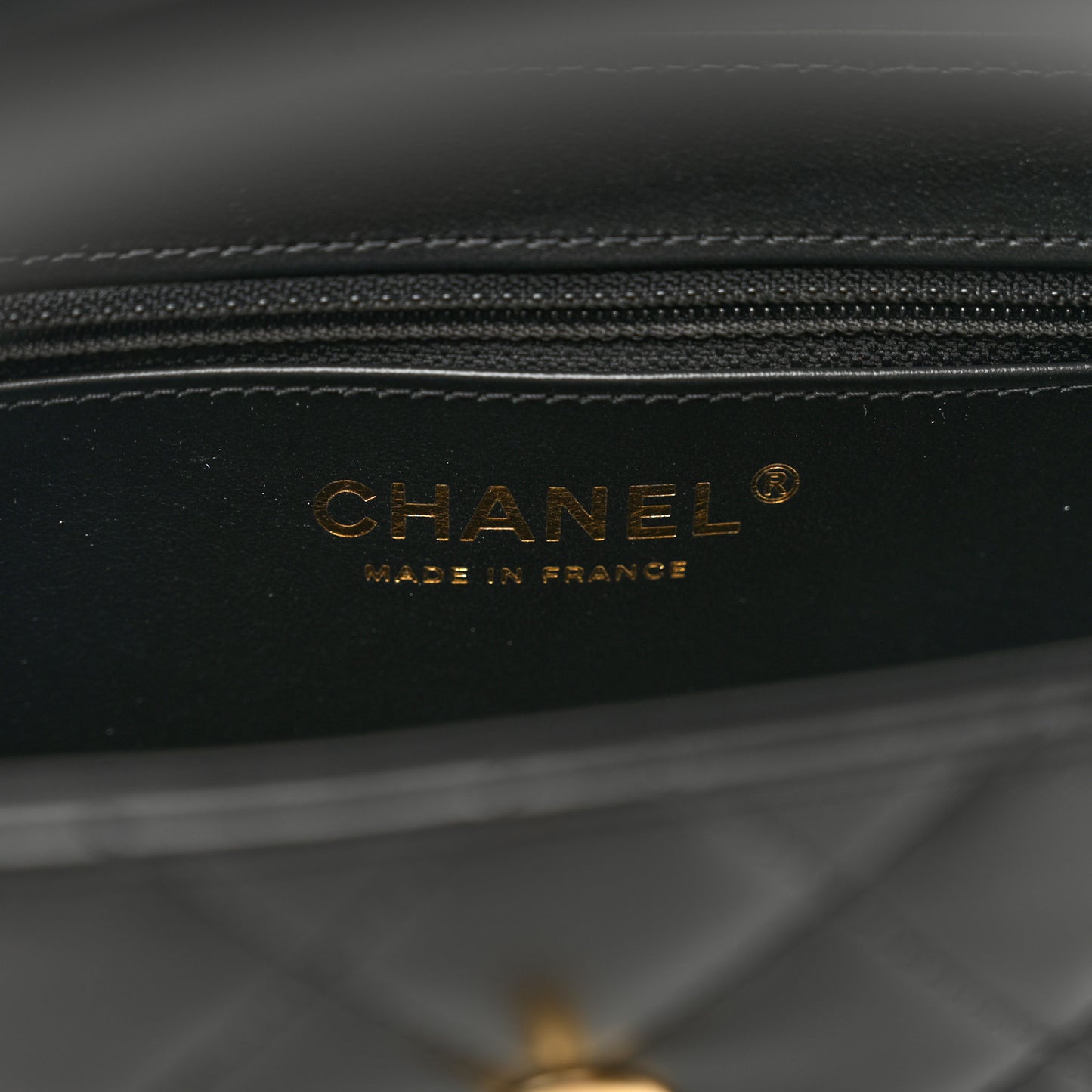 Shiny Aged Calfskin Quilted Nano Kelly Shopper Black