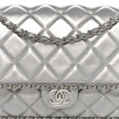 Chanel Metallic Lambskin Large Chain All Over Flap Silver 8 of 10