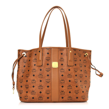 MCM Visetos Medium Liz Reversible Shopper Tote Cognac 1 of 7