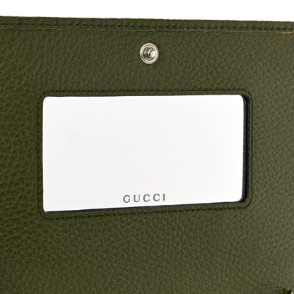 Gucci Dollar Calfskin Enamel Monochrome Mini GG Marmont Chain Wallet Military Wood 7 of 11