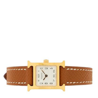 Hermes Stainless Steel Epsom 17.2mm Heure H Hour Quartz Watch Gold 2 of 4