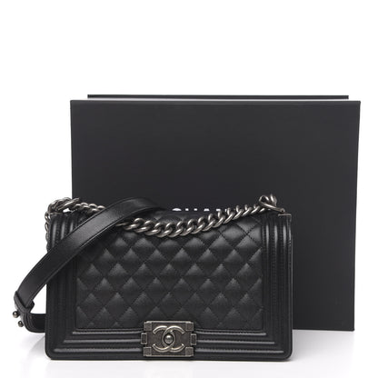Chanel Caviar Quilted Medium Boy Flap Black 11 of 11