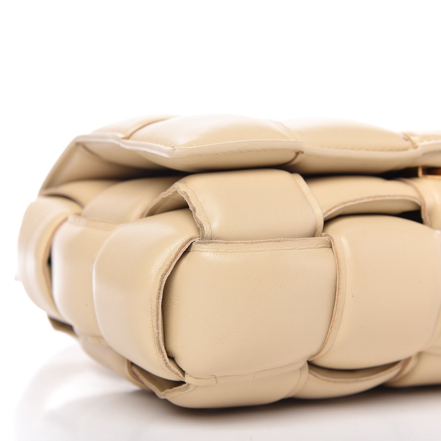 Nappa Maxi Intreccio Padded Cassette Crossbody Bag Porridge