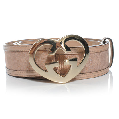 Gucci Monogram Canvas Heart GG Lovely Belt 85 34 Pink 6 of 6