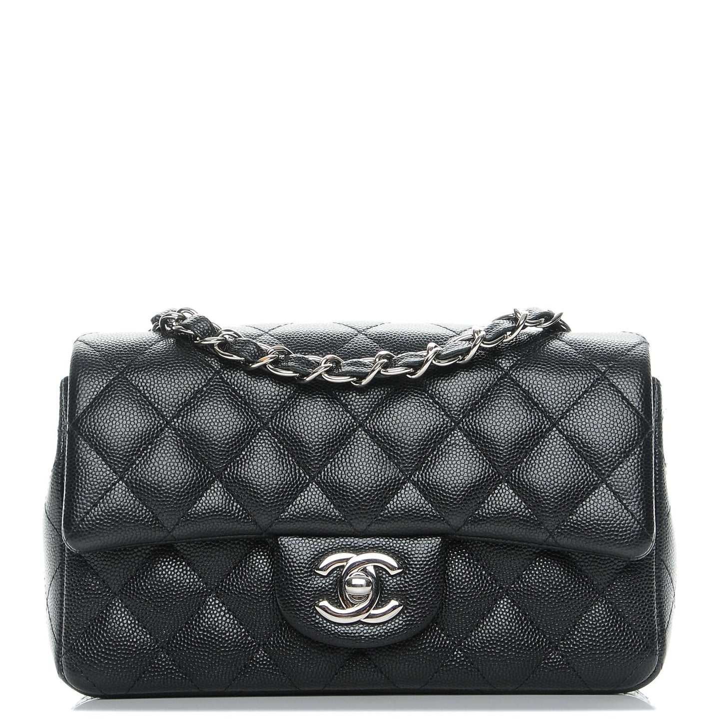 Caviar Quilted Mini Rectangular Flap Black