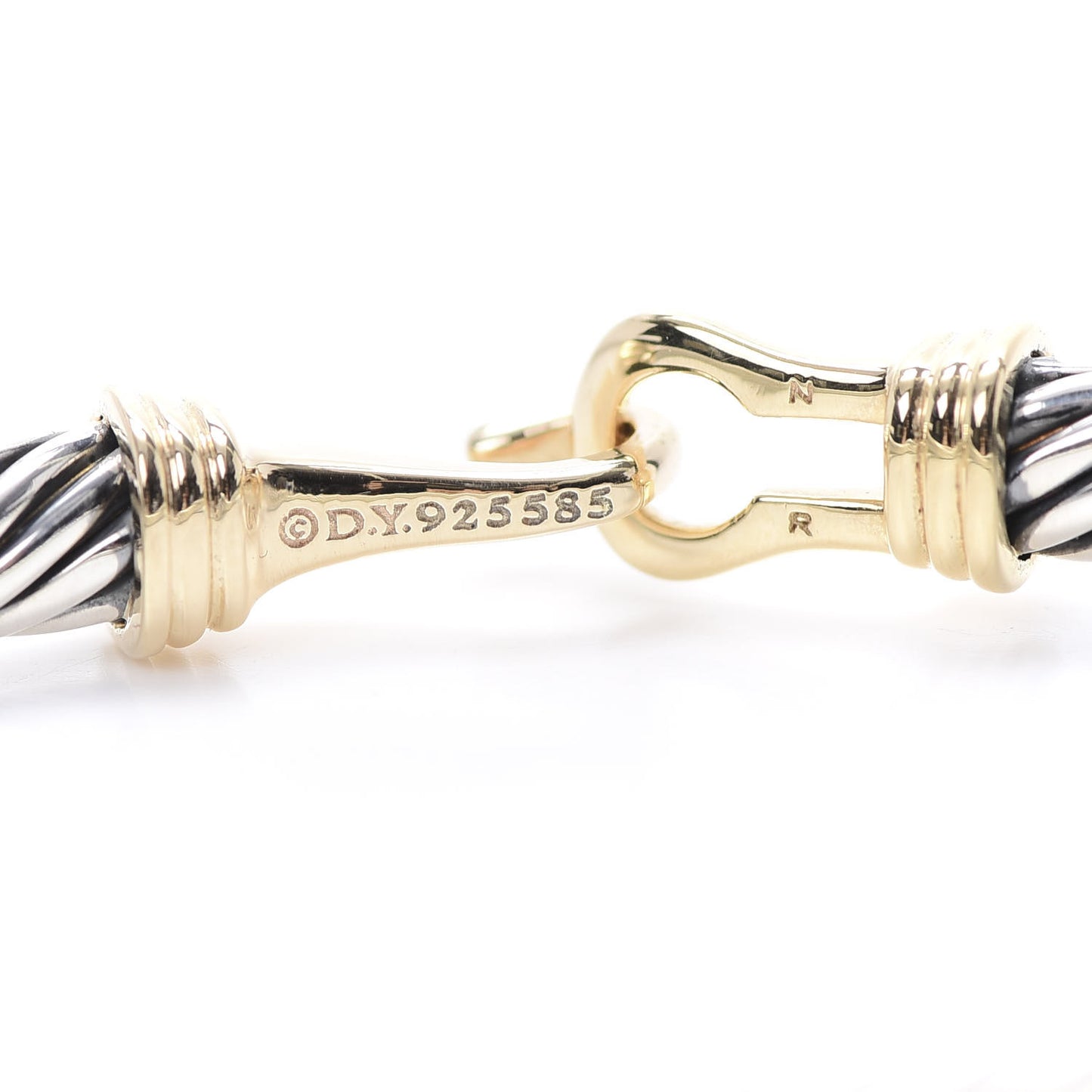 Sterling Silver 14K Yellow Gold 5mm Cable Classic Buckle Bracelet