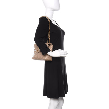 Saint Laurent Calfskin Y Quilted Monogram Small Loulou Chain Satchel Dark Beige 3 of 10