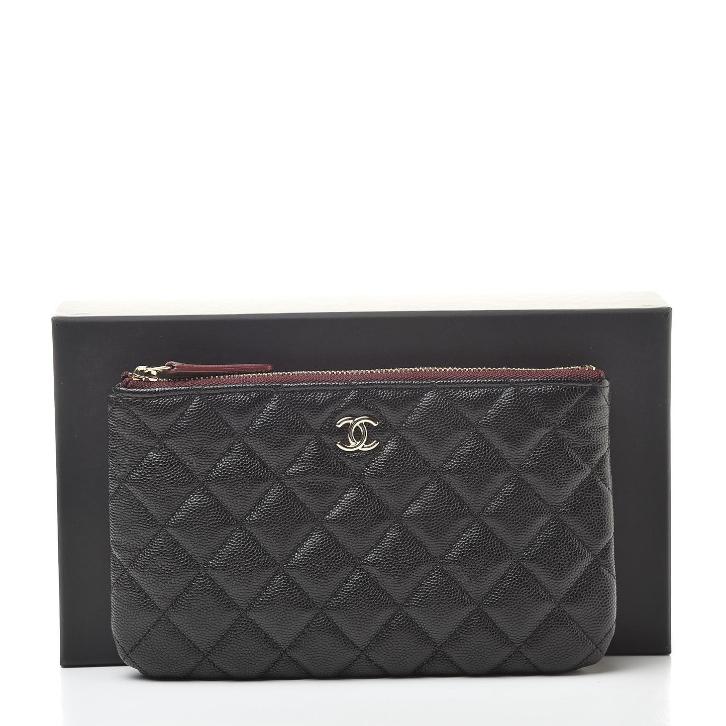 Caviar Quilted Small Pouch Black