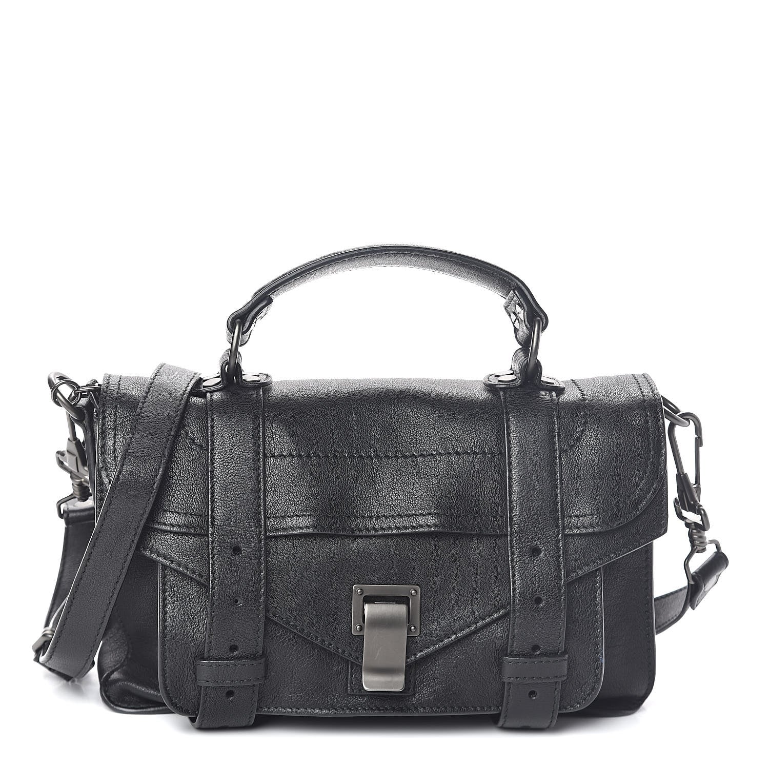 Proenza Schouler Grained Calfskin Tiny PS1 Satchel Black 1 of 8