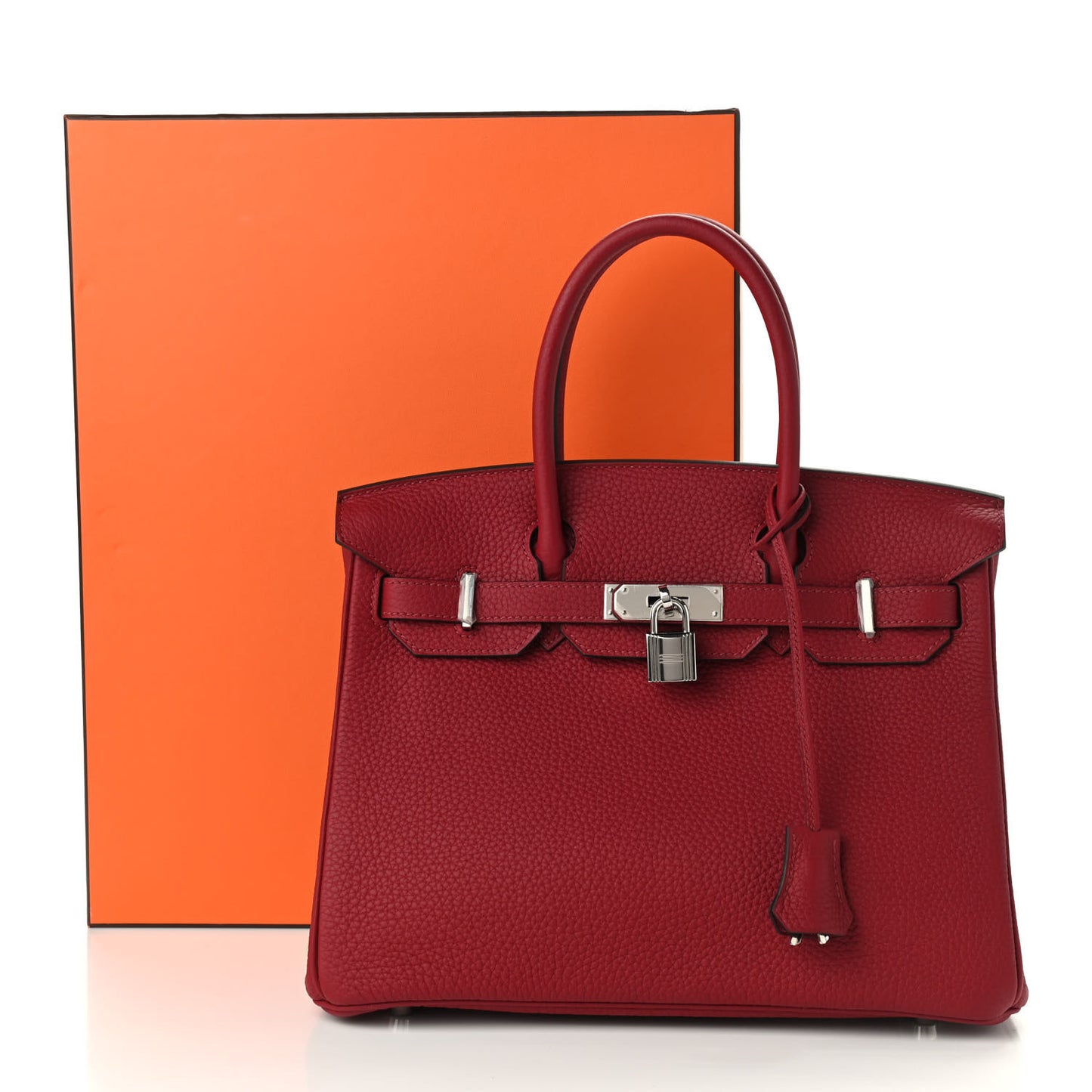 Taurillon Clemence Birkin 30 Rouge Grenat