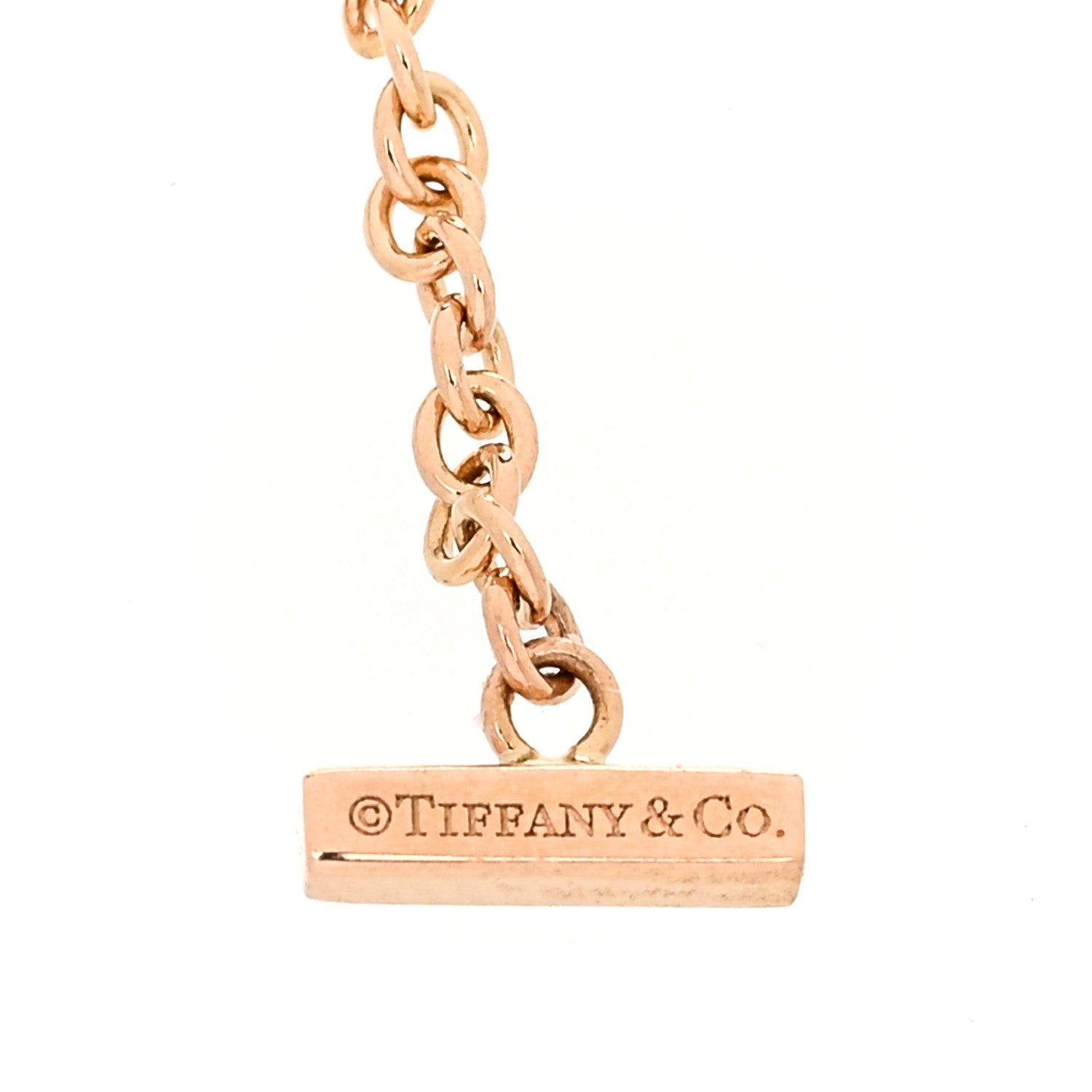 Tiffany 18K Rose Gold Diamond Mini T Smile Bracelet 4 of 5