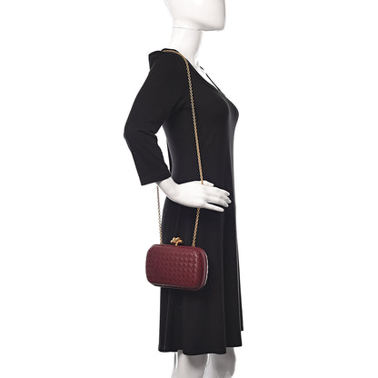 Bottega Veneta Nappa Intrecciato Chain Knot Clutch Bordeaux 2 of 9