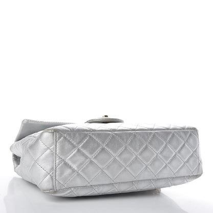 Chanel Metallic Lambskin Quilted Maxi Single Flap Silver 4 of 14
