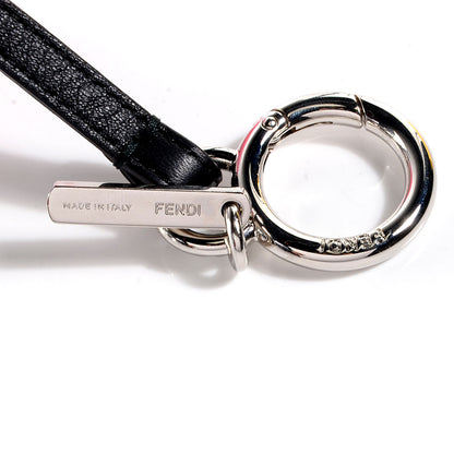 Fendi Fox Mink Goat Fur Nappa Karlito Bag Charm Black White Rosa 3 of 4