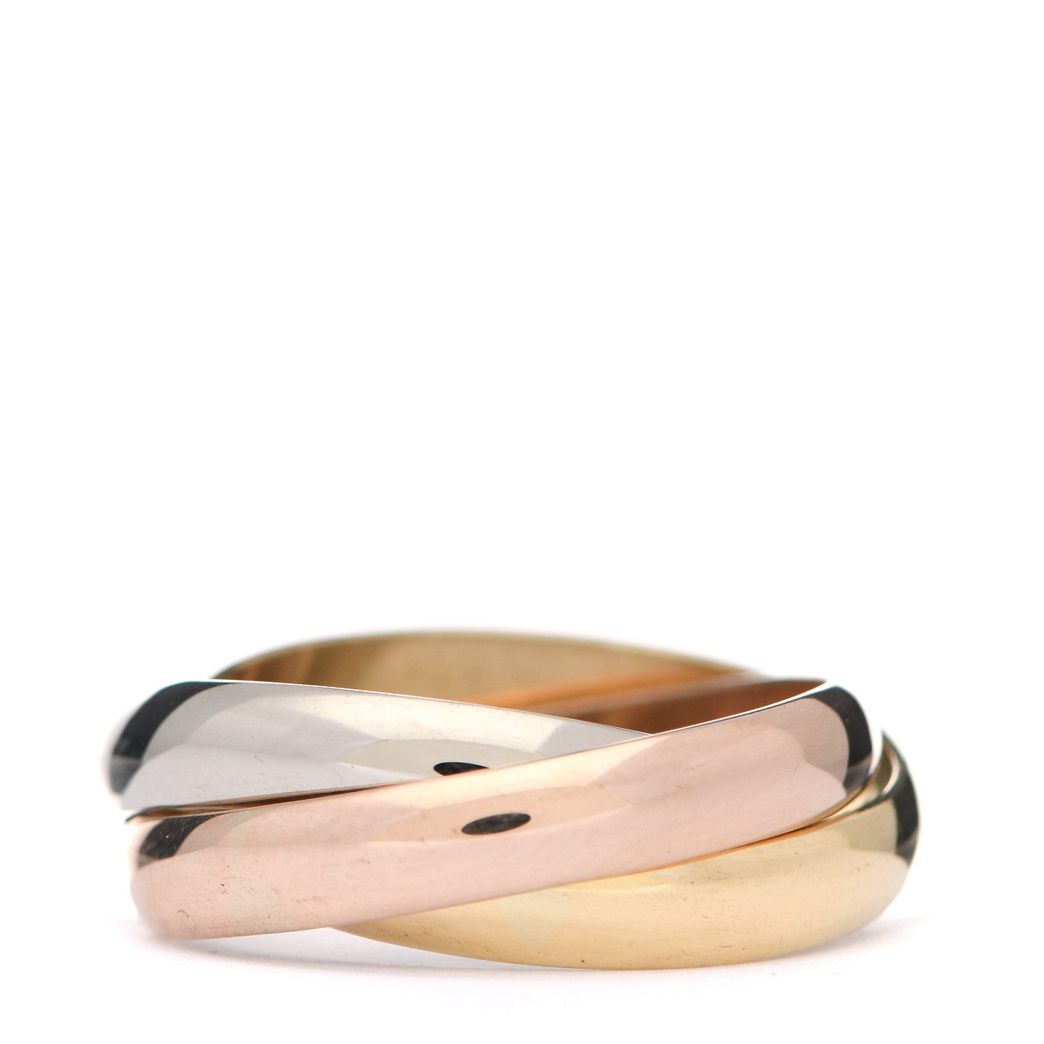 Cartier 18K Pink Yellow White Gold Classic Les Must De Cartier Trinity Ring 53 6.25 3 of 4