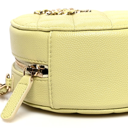 Chanel Caviar Quilted French New Wave Round Clutch With Chain Light Green 9 of 10