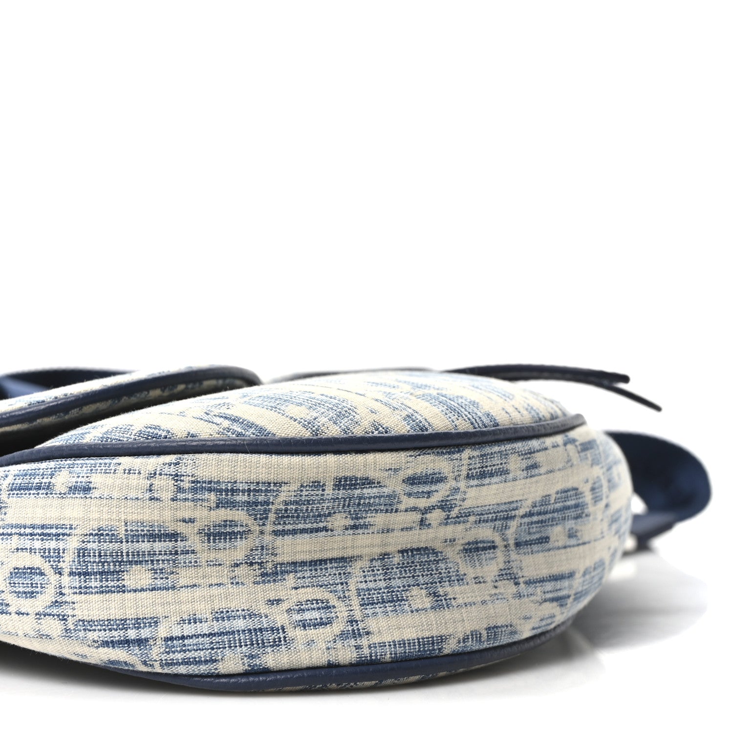 Christian Dior Denim Jacquard Oblique Kasuri Mens Saddle Bag Kasuri Blue White 8 of 9