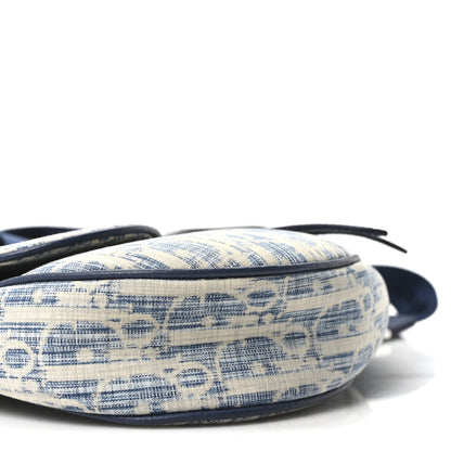 Christian Dior Denim Jacquard Oblique Kasuri Mens Saddle Bag Kasuri Blue White 8 of 9