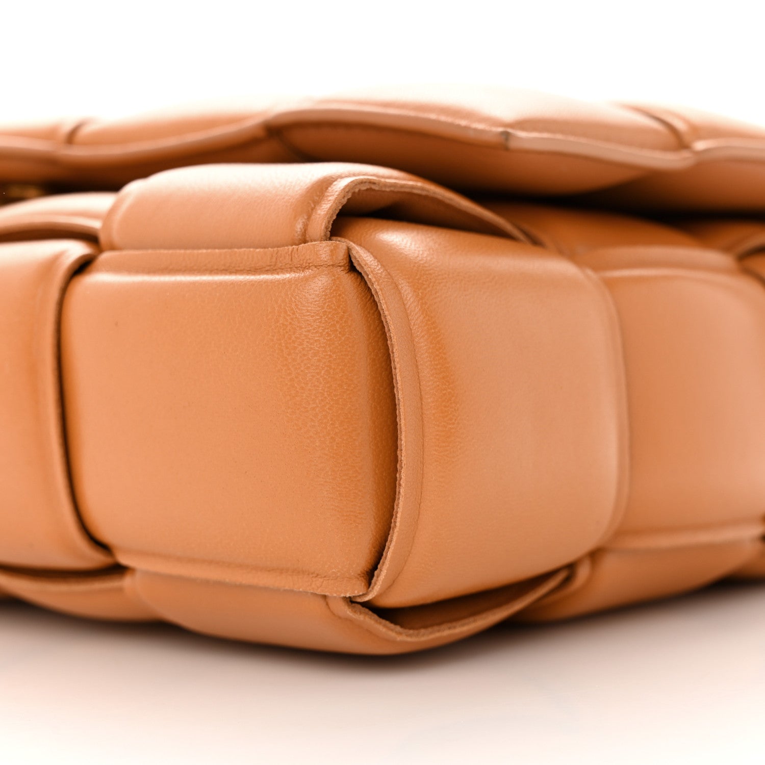 Bottega Veneta Lambskin Maxi Intreccio Padded Chain Cassette Crossbody Bag Caramel 9 of 12