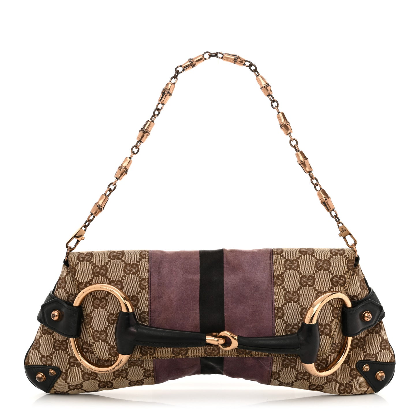 Tom Ford Monogram Horsebit Web Clutch Purple