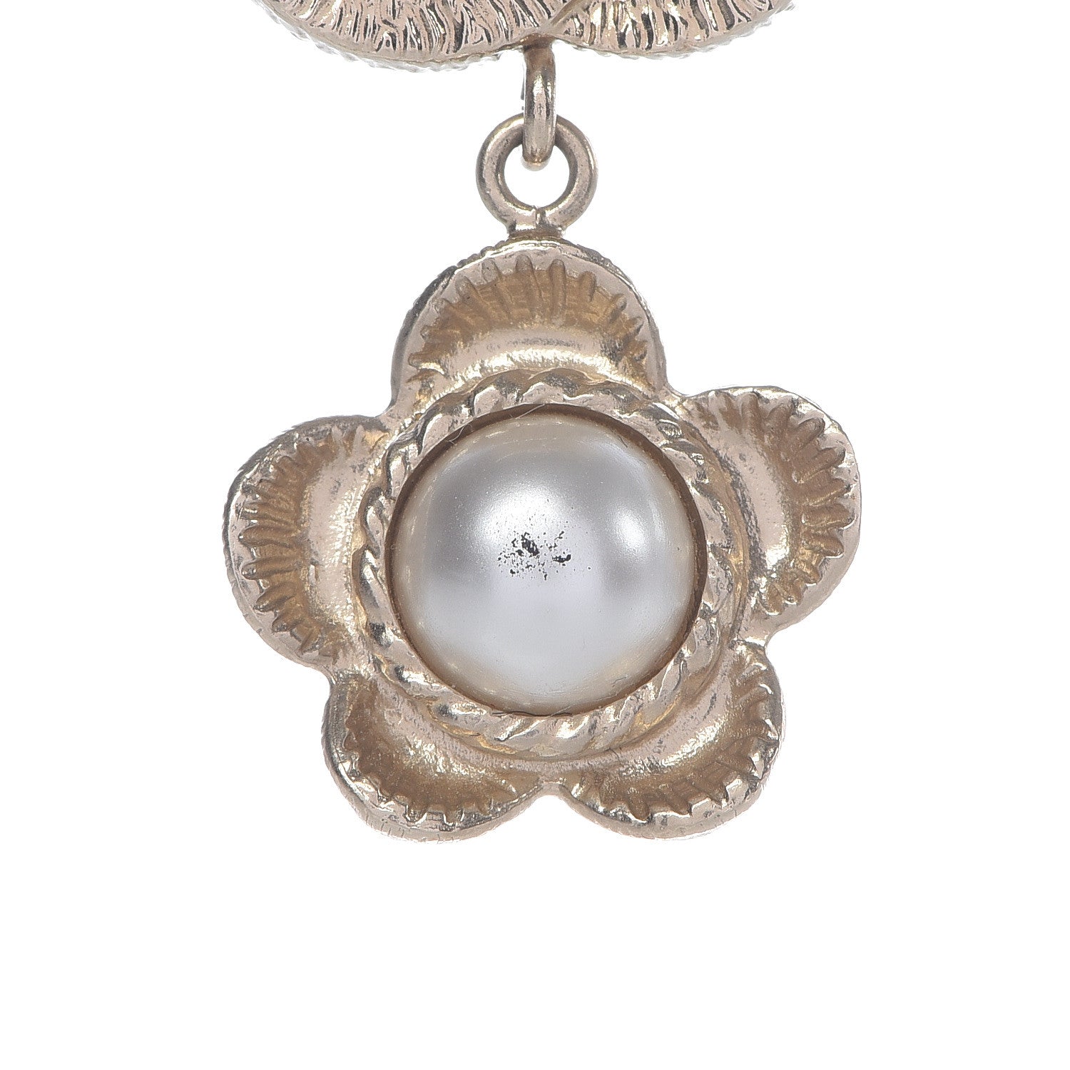 Chanel Pearl CC Camellia Pendant Necklace Gold 6 of 7