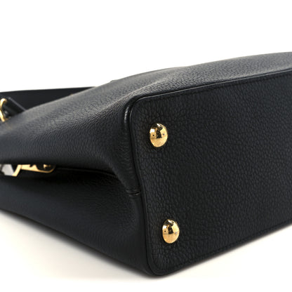 Louis Vuitton Taurillon Capucines Black White 8 of 9