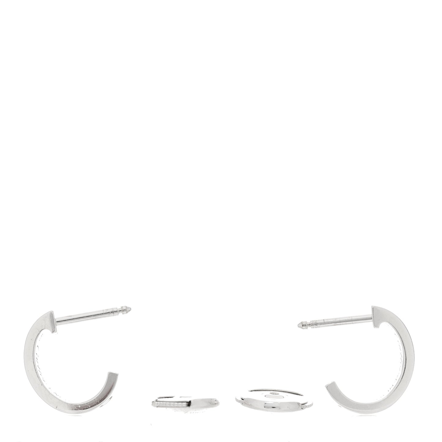 18K White Gold Small LOVE Hoop Earrings