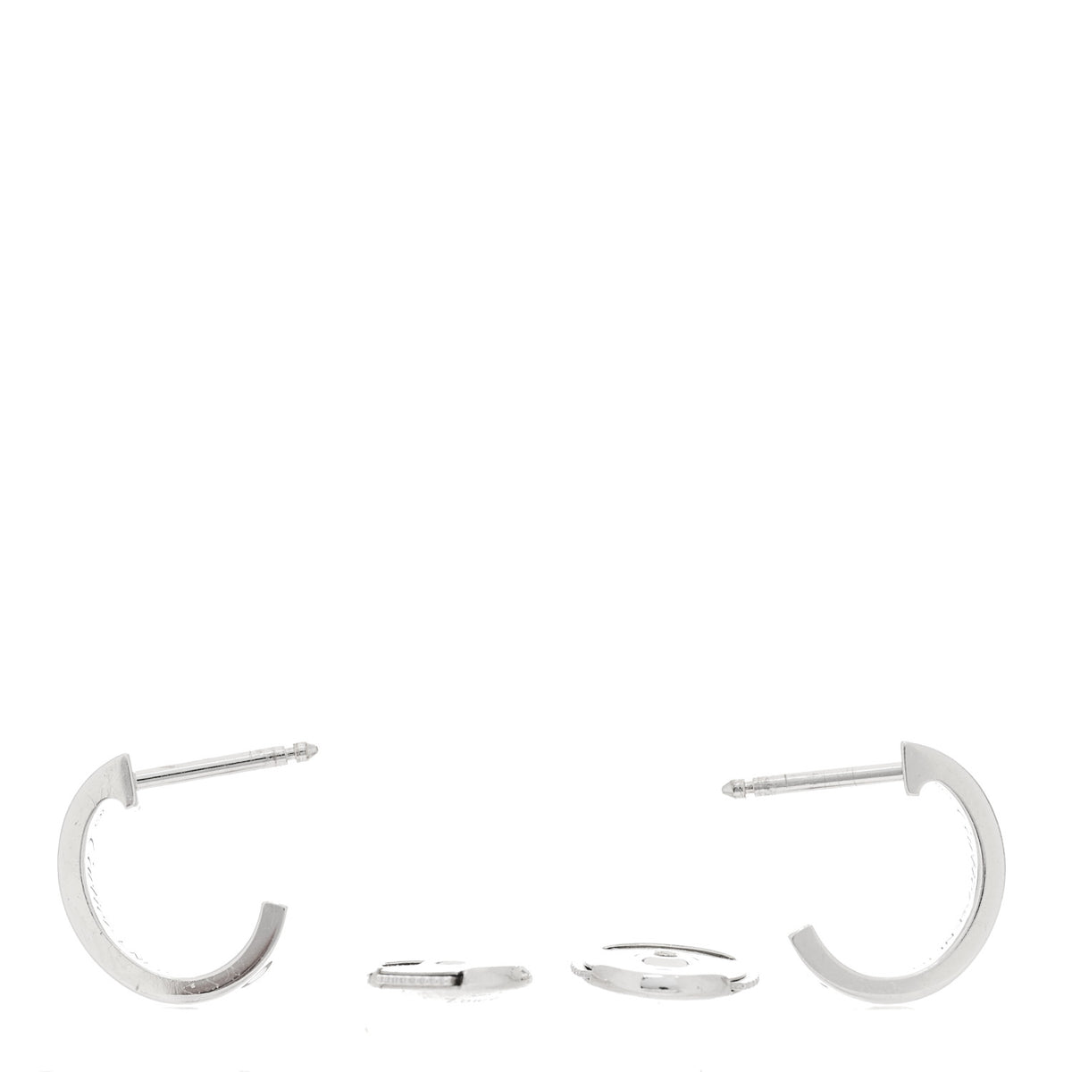 Cartier 18K White Gold Small LOVE Hoop Earrings 3 of 6