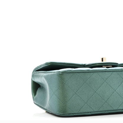 Chanel Iridescent Lambskin Quilted Mini Rectangular Flap Green 9 of 10