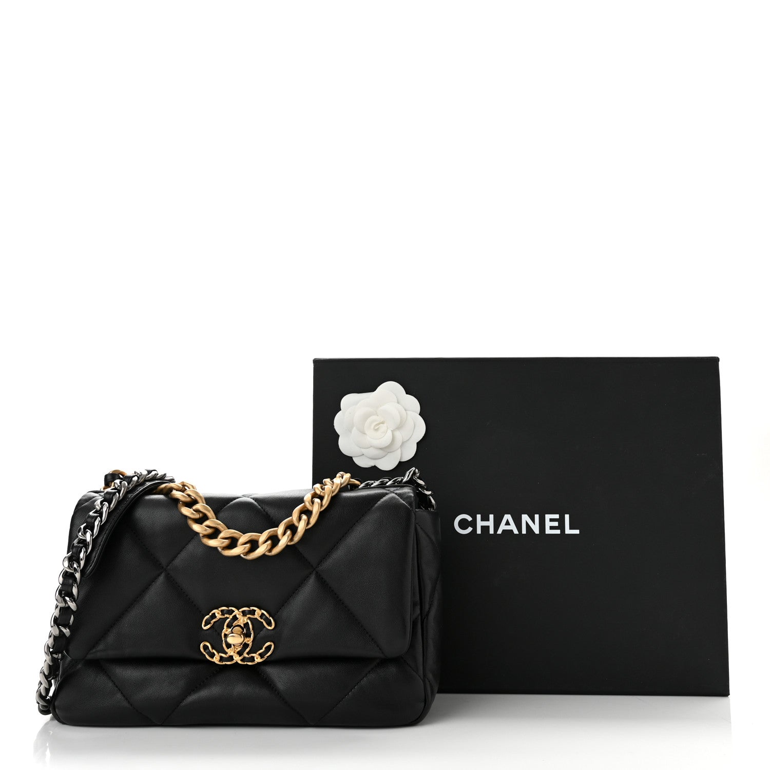 Chanel Lambskin Quilted Medium Chanel 19 Flap Black 11 of 11